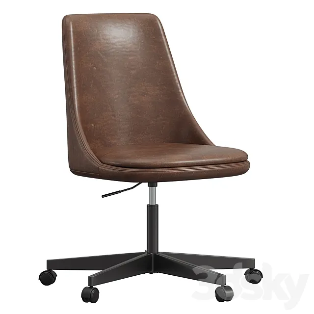 Jaz Leather Swivel Desk Chair 3ds Max