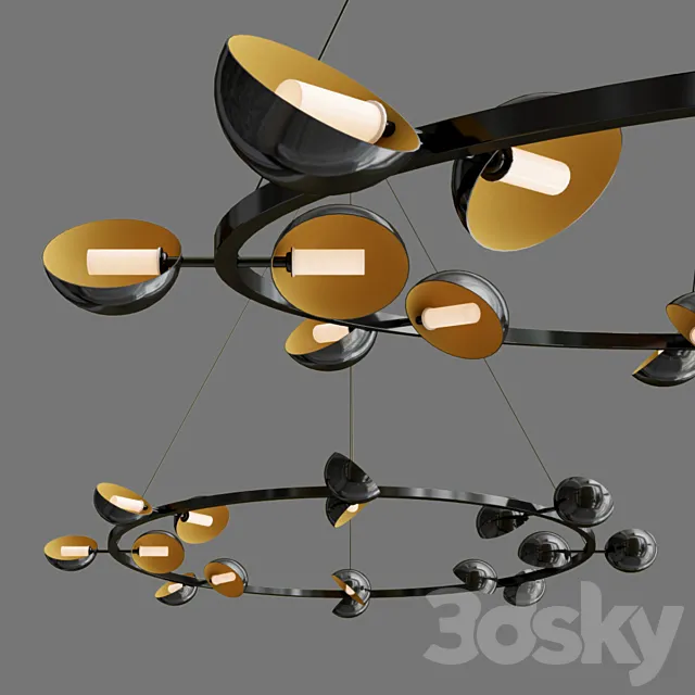 JBS Avion Round 16 Light Chandelier 3DS Max Model
