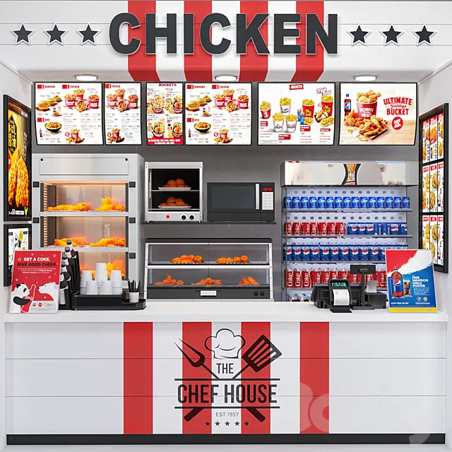 JC Fastfood and Coffee Kiosk 3 3ds Max