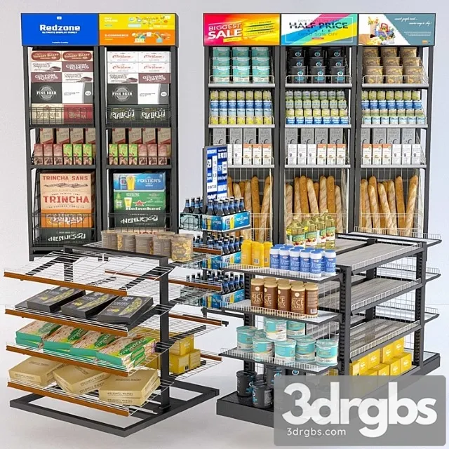 Jc grocery display rack collection 3dsmax Download