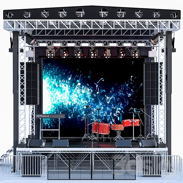 JC Mini Concert Stage 3 3ds Max