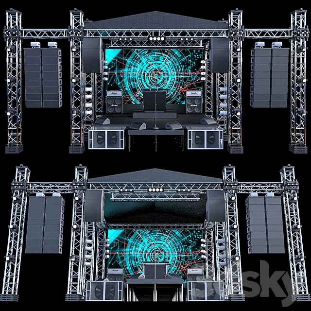 JC Mini Concert Stage 3DS Max Model