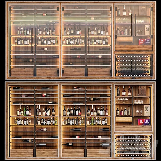 JC Wine Cabinet 5 3DS Max Model