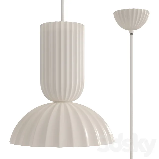 Jeanne Fluted White Porcelain Dome Pendant 3DS Max Model