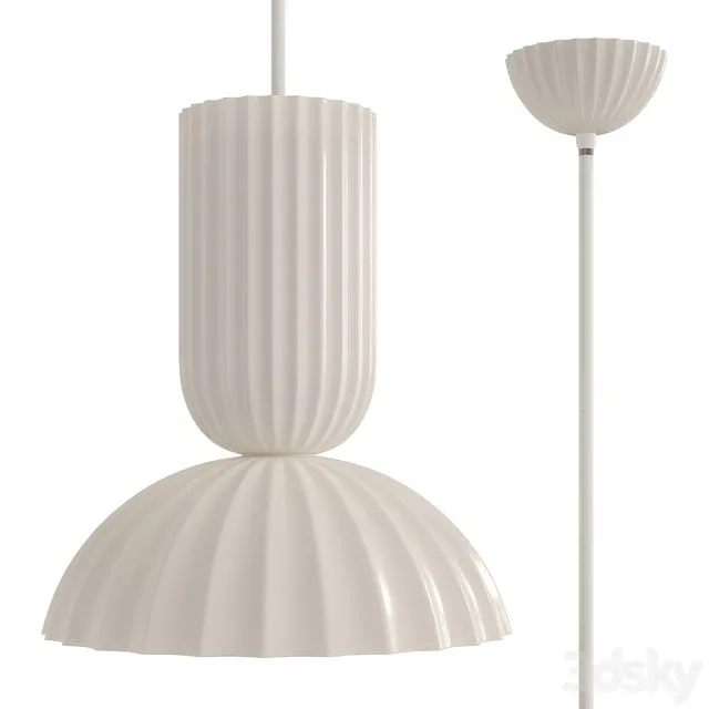 Jeanne Fluted White Porcelain Dome Pendant 3dsMax Model