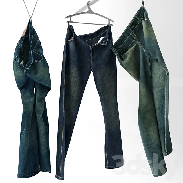 Jeans on a hanger and hook 3DSMax File