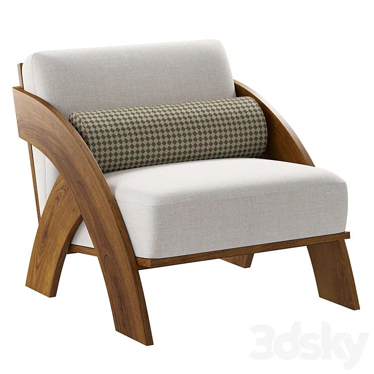 JecksonLoft upholstered wooden chair 3DS Max Model