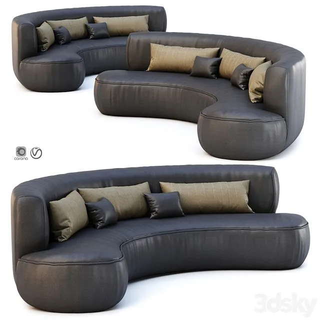 Jenifer Restaurant Leather Sofa 3dsMax Model