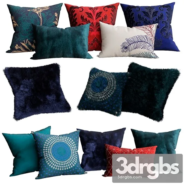 Jewel Tone Decorative Pillow Collection 3dsmax Download