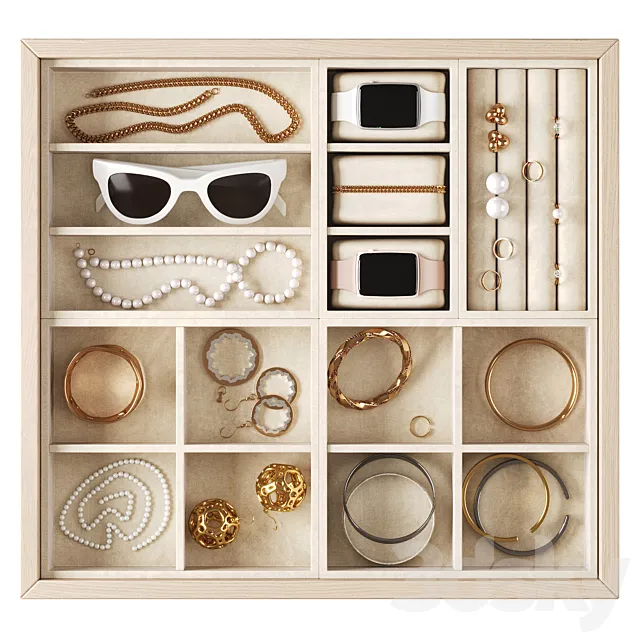 Jewelry box_organizer with jewelry 3ds Max