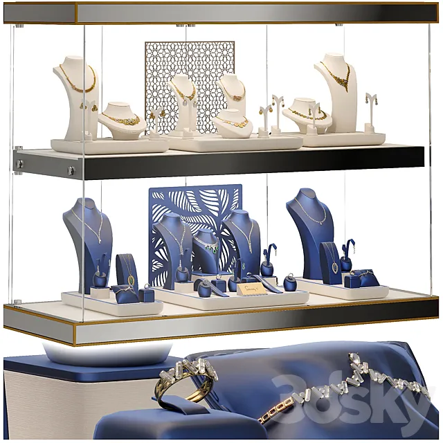 Jewelry showcase for a store 2. Jewelry stand. Display 3ds Max