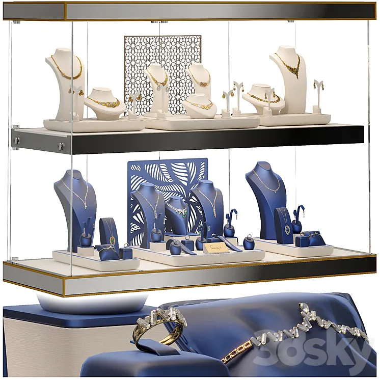 Jewelry showcase for a store 2. Jewelry stand. Display 3DS Max