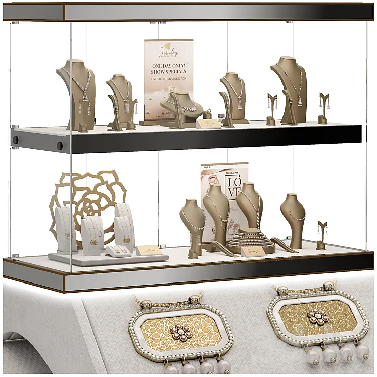 Jewelry showcase for a store 3. Jewelry stand. Display 3DS Max