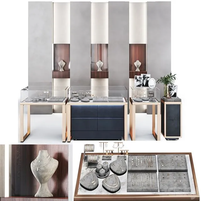 Jewelry store showcase 3dsMax Model