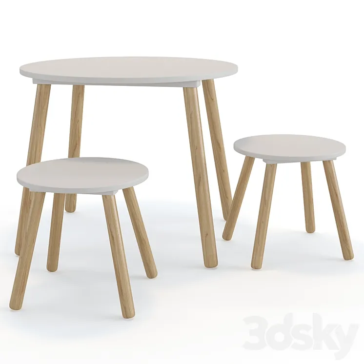 Jimi children's table and stool 3DS Max