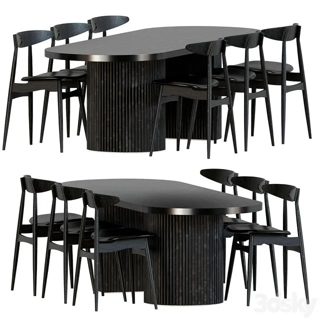 Joffrey Solid Ash Dining Chair Black 3dsMax Model
