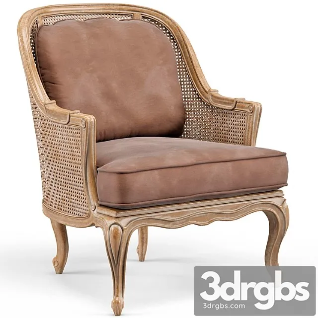 John – richard bourges french caned accent bergere floral arm