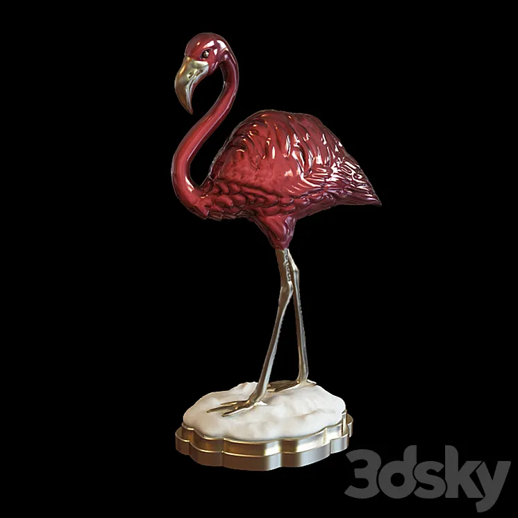 John-Richard Porcelain Pink Flamingo 3DS Max