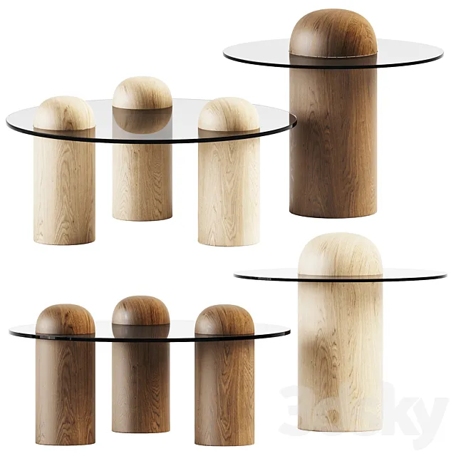 Jonas Coffee Table Bronze and Lotta Side Table 3DSMax File