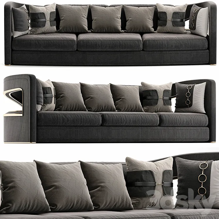 Jonathan Adler Bacharach Sofa 3DS Max
