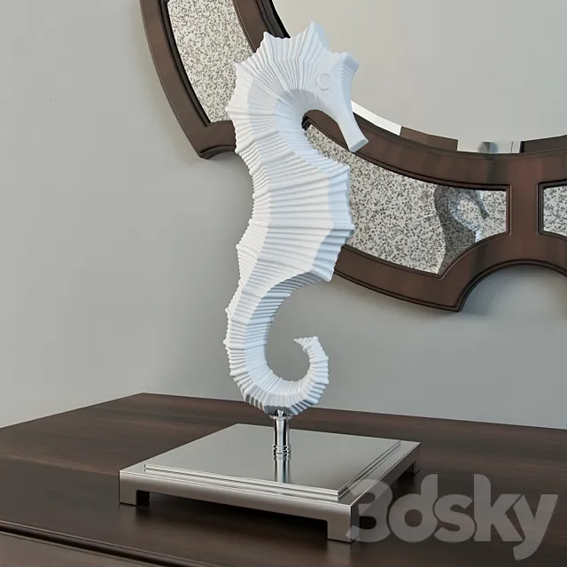 Jonathan Adler Seahorse Sculpture 3ds Max