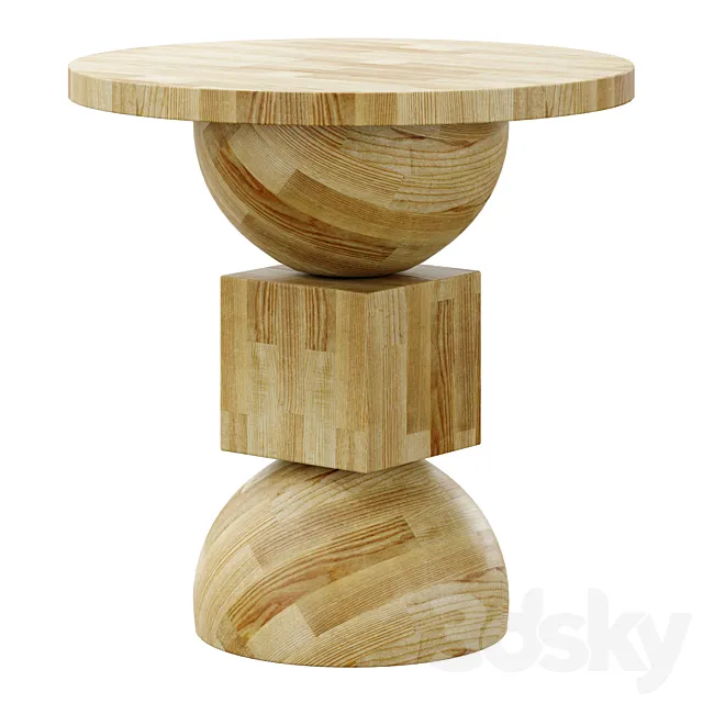 Jordan Natural Oak End table by Crate & barrel 3ds Max