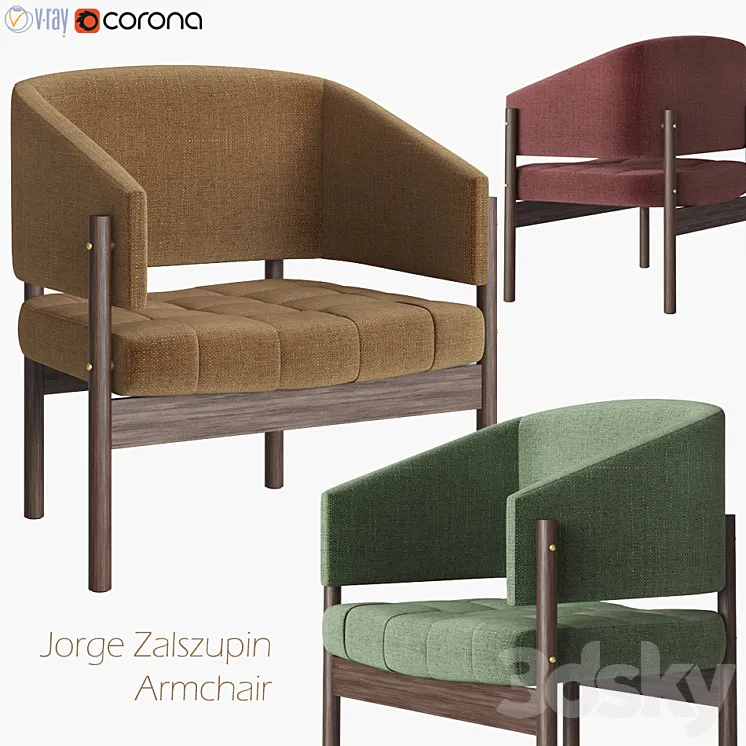 Jorge Zalszupin Seneior Lounge Chair 3DS Max