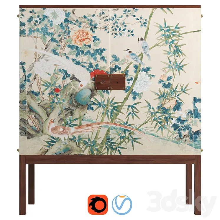 Josef Frank mahogany cabinet | Wallpaper Svenskt Tenn 3DS Max Model