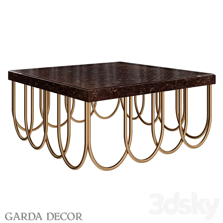 Journal Table Square Cherry-Gold ART-2706-CF Garda Decor 3DS Max