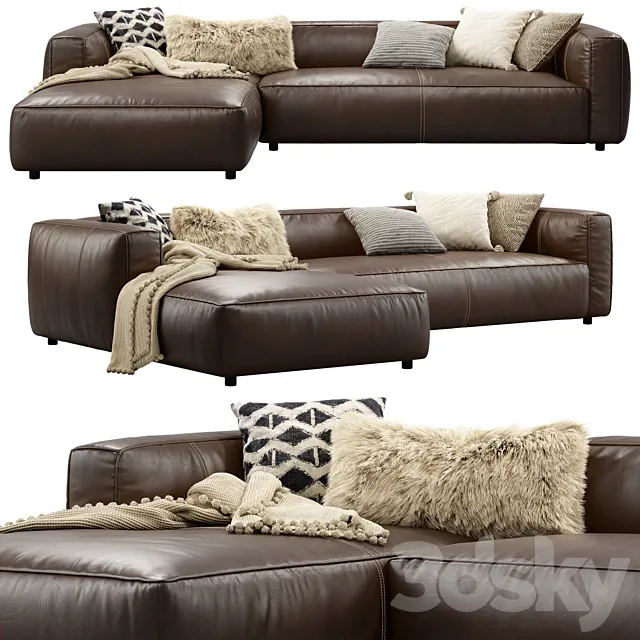Joybird Jaxon Sectional Leather Sofa 3ds Max