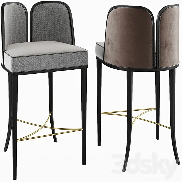 Juliettes Interiors Art Deco Inspired Luxury Designer Upholstered Bar Stool JME029 3ds Max