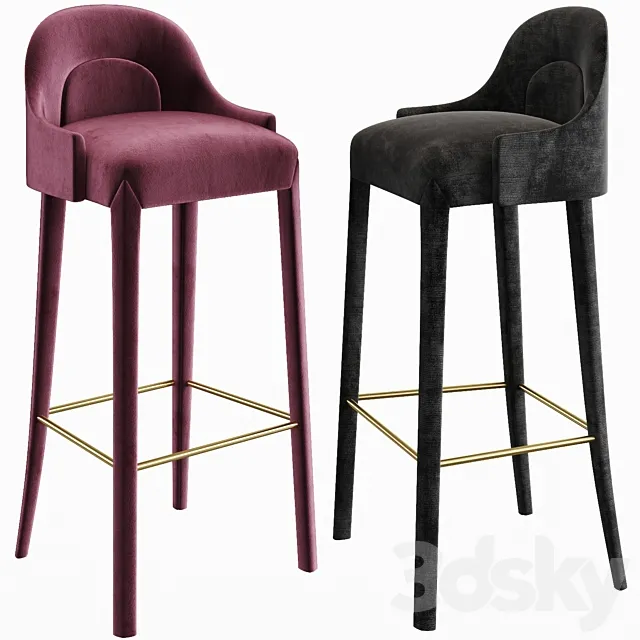 Juliettes Interiors Elegant Designer Bar Stool SKU: JBK220A 3ds Max