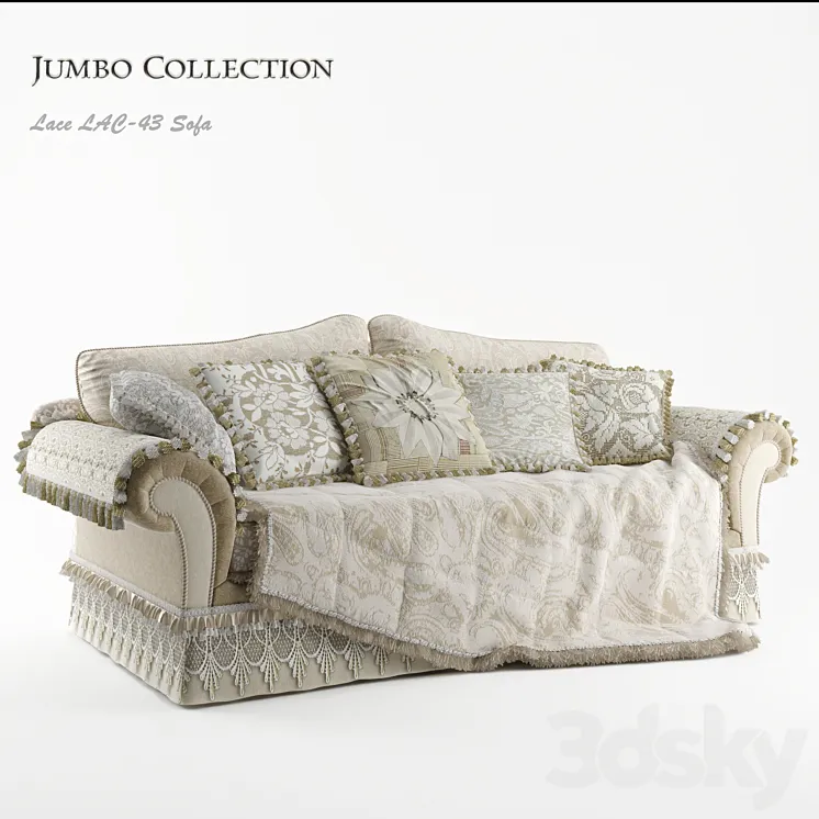 Jumbo Collection Promenade Lace LAC-43 3-seat sofa 3DS Max