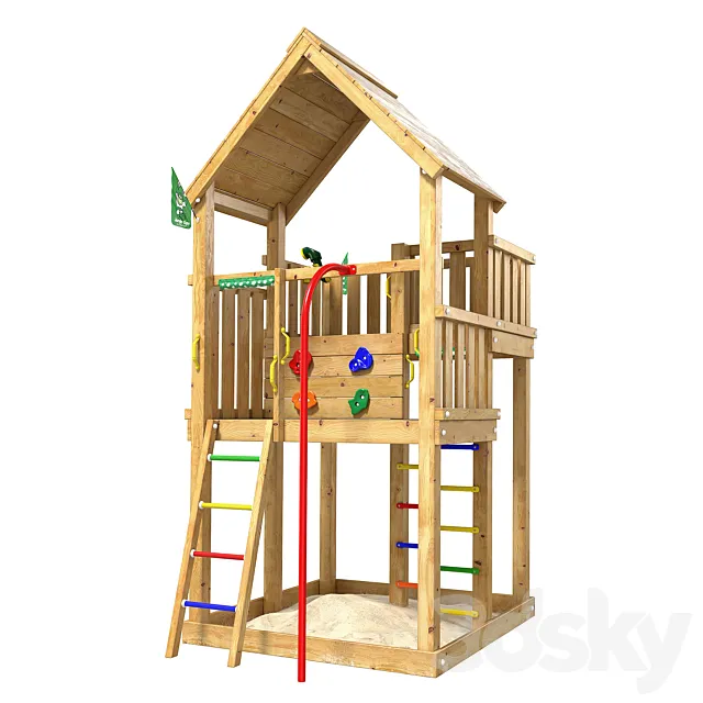 Jungle Gym Climbing Frame for Small Garden – Jungle Palace Fireman’s Pole 3ds Max