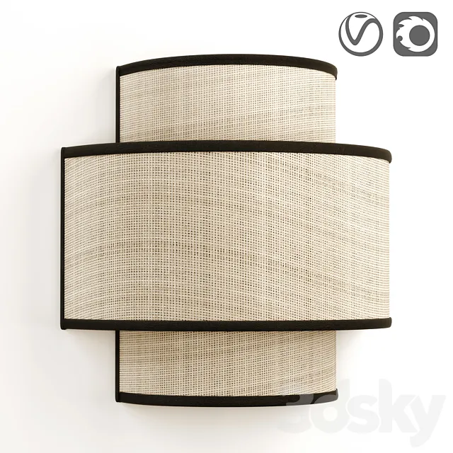 Jute wall lampshade Come 3ds Max