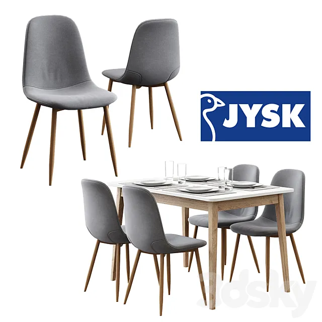 Jysk _ Jonstrup Chair + Gammelgab Table 3DSMax File