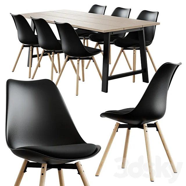 Jysk _ Kastrup Chair + Gadeskov Table 3DS Max Model