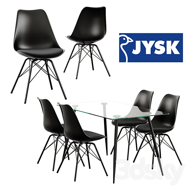 Jysk _ Klarup Chair + Ollerup Table 3DS Max Model