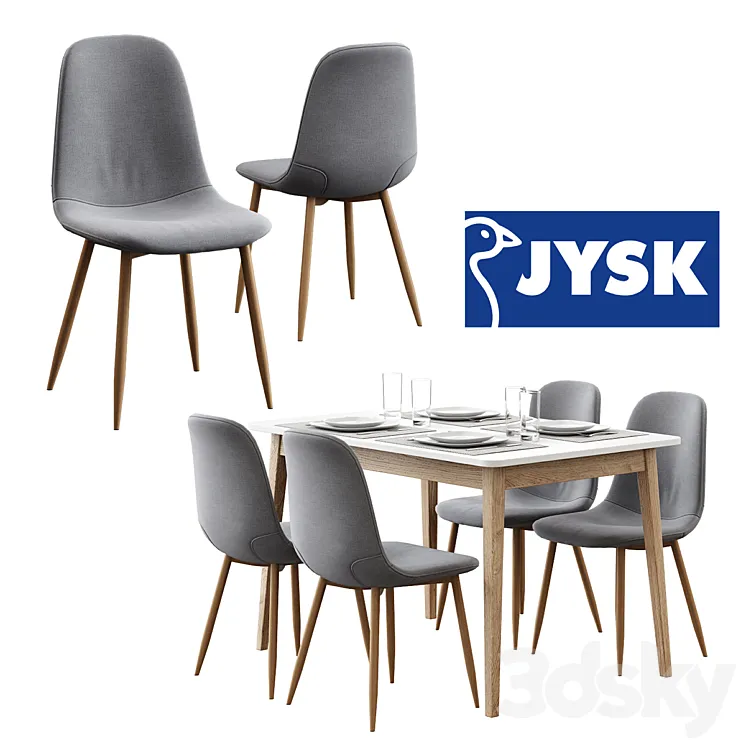 Jysk \/ Jonstrup Chair + Gammelgab Table 3DS Max