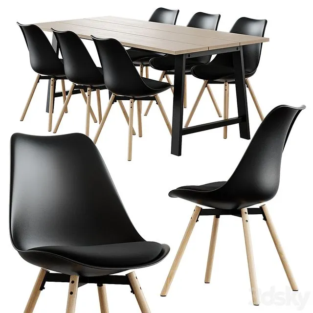 Jysk Kastrup Chair + Gadeskov Table 3dsMax Model