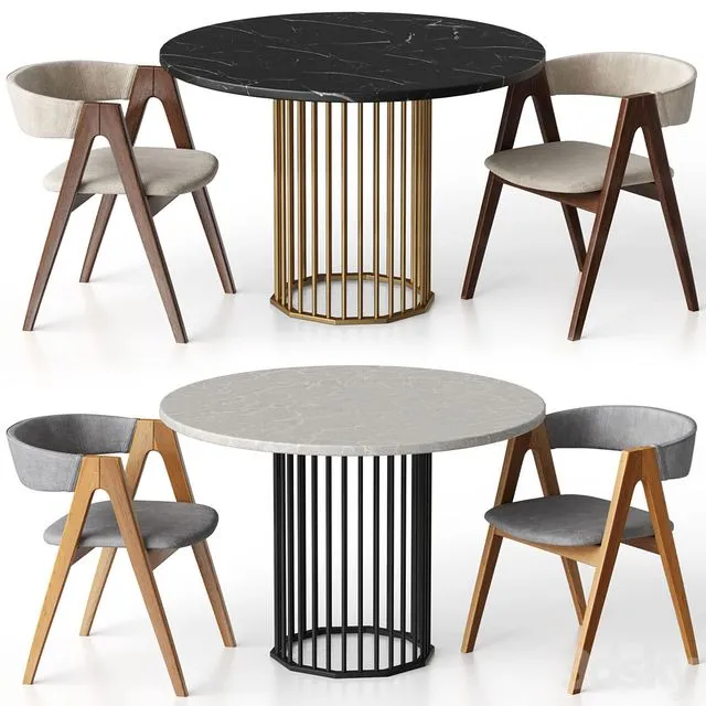 Kaede chair and Patrik dining table by R-Home 3dsMax Model