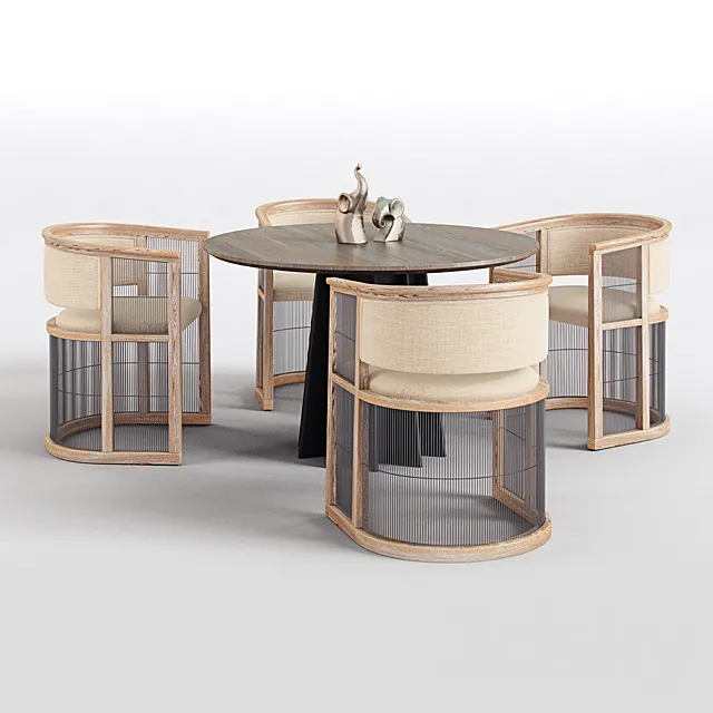 kaishi chair shoreditch dining table 3ds Max