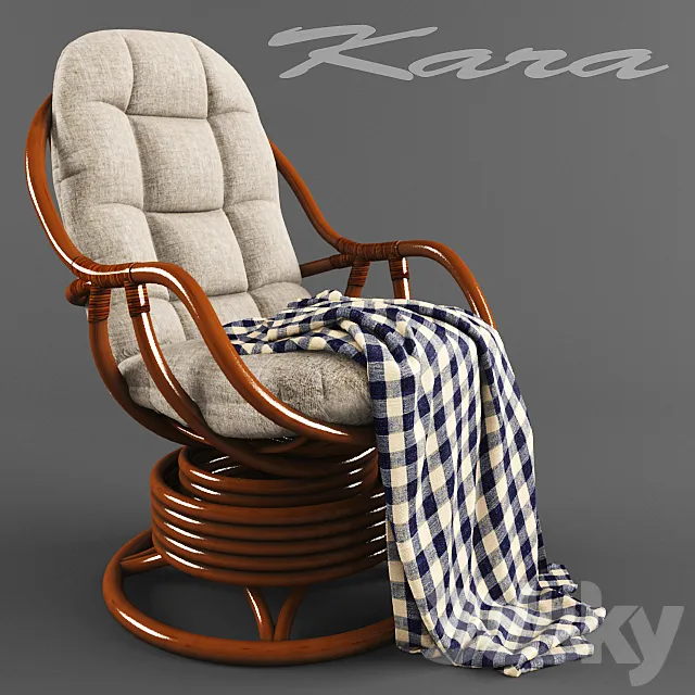 Kara rocking chair with cushion Utomo Rattan 3ds Max