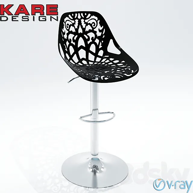 Kare Design Bar Stool Ornament black _ white 3DSMax File