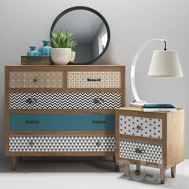 KARE design Capri – chest of drawers and bedside table 3DS Max Model