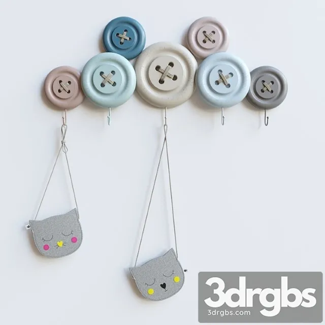 Kare design knobs hook with kids bag