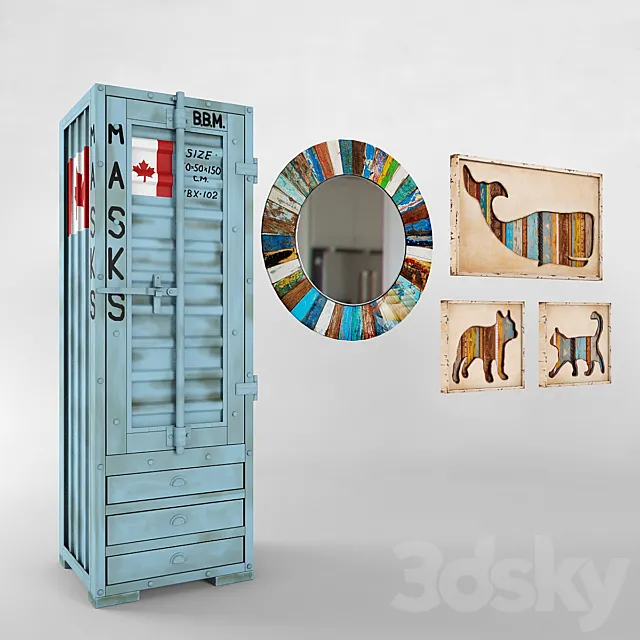 KARE set (foam paintings mirror) 3ds Max