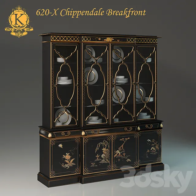 Karges 620-X Chippendale Breakfront 3DS Max Model