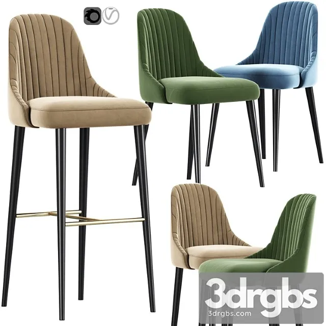 Karina bar stool and chair 02 2 3dsmax Download
