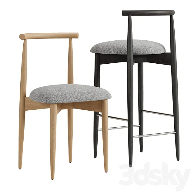 KARL bar and dining chair 3ds Max